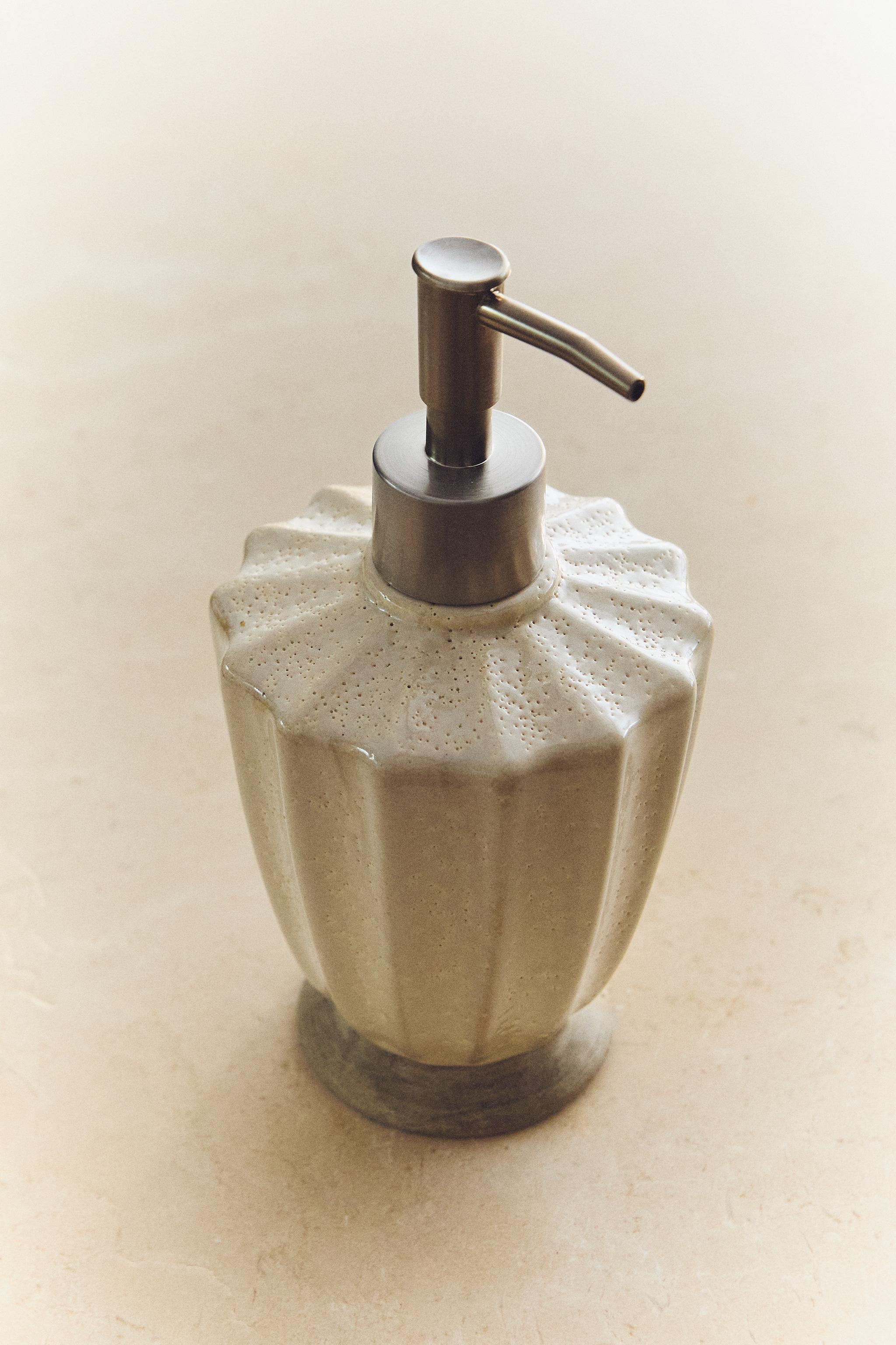 DISTRIBUTEUR DE SAVON SALLE DE BAIN CÉRAMIQUE RUSTIQUE